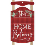 Engravable & Personalized Gifts Engravable Red Wood Sled This(Insert Name) Home Believes